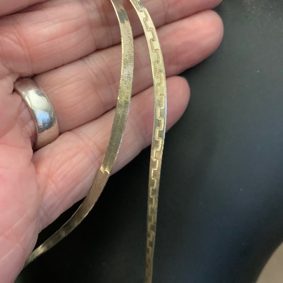 Sterling Herringbone Necklace - Picture 4 of 9